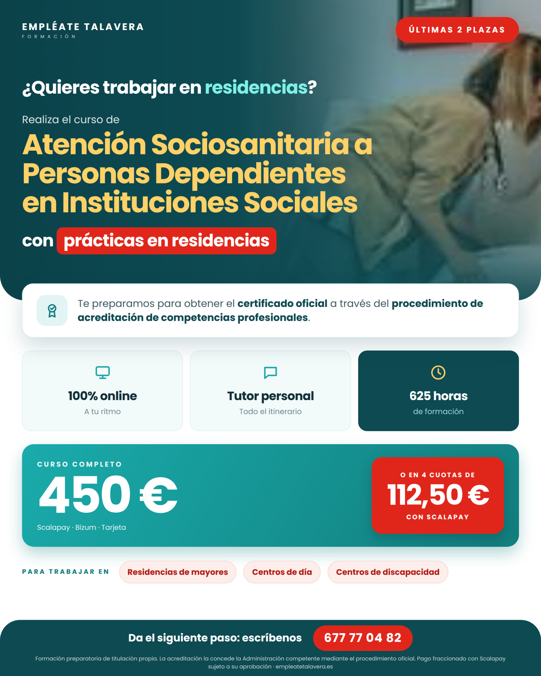 CUIDADOS SOCIOSANITARIOS A PERSONAS DEPENDIENTES EN INSTITUCIONES SOCIALES (Especialista en Atención Integral) ACREDITACIÓN COMPETENCIAS PROFESIONALES