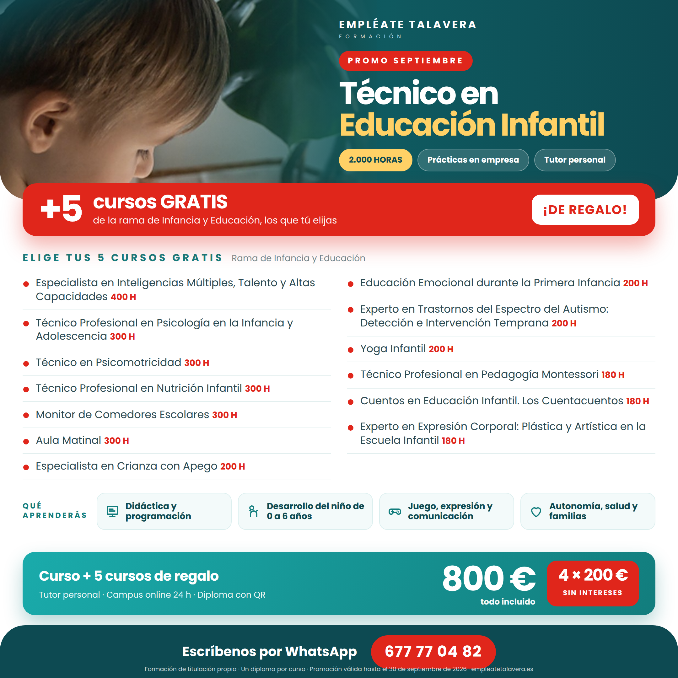Técnico en Educación Infantil 2000h
