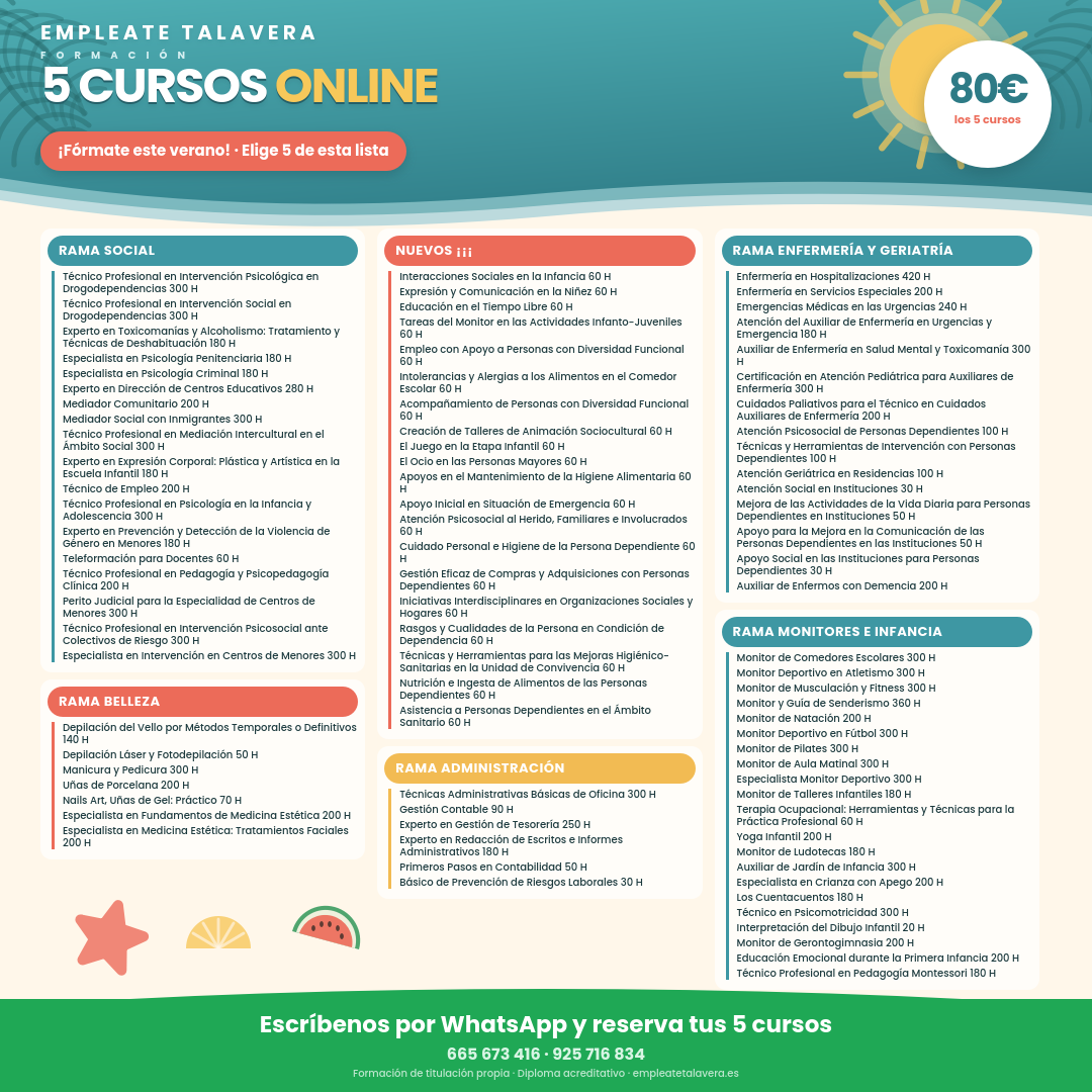 5 Cursos Online 80€