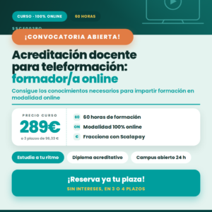 ACREDITACIÓN DOCENTE PARA TELEFORMACIÓN: FORMADOR/A ON LINE