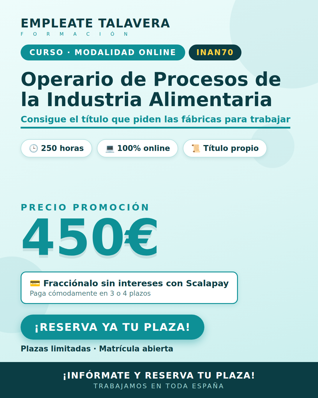 INAN70 Operario de Procesos de la Industria Alimentaria