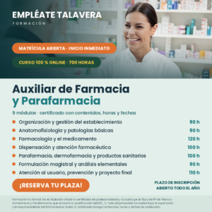 Auxiliar Farmacia y Parafarmacia 700h