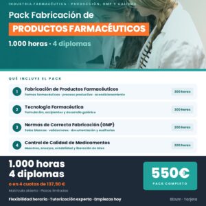 Pack Fabricación de PRODUCTOS FARMACÉUTICOS