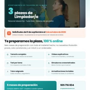 Preparación Oposición Plaza Limpieza Ayuntamiento de talavera
